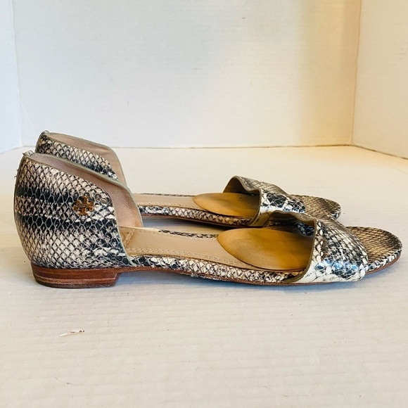 Tory Burch Black and Ivory Printed Leather Sandals US Size 6 - Picture 2 of 15